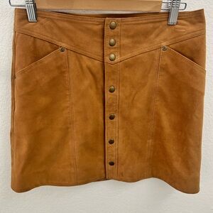 Tecovas Camel Button-Down Mini Skirt